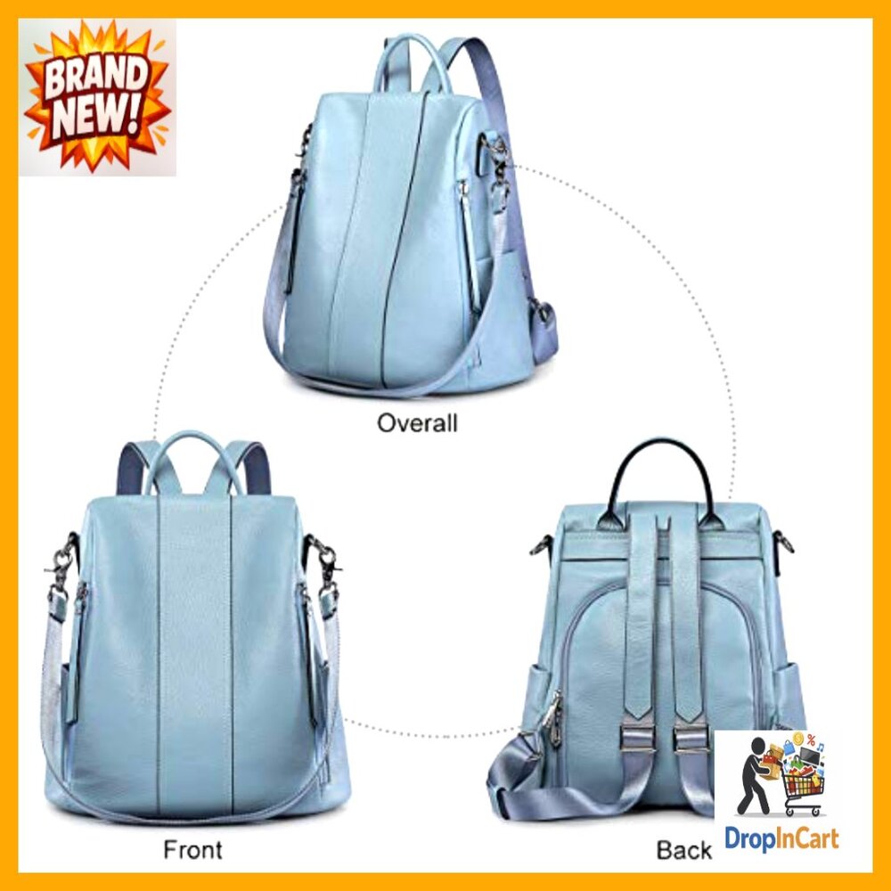 Leather Backpack Purse Antitheft Convertible Ruck… - image 6